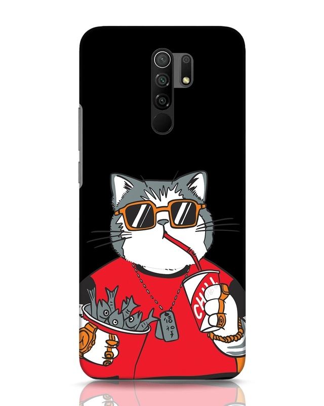 Shop Chilling Cat Designer Hard Cover for Xiaomi Redmi 9 Prime-Front