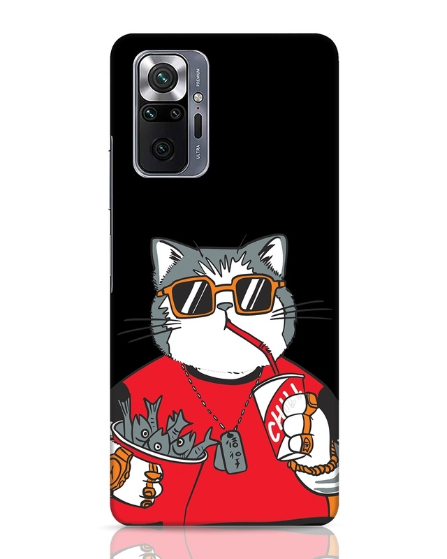Shop Chilling Cat Designer Hard Cover for Xiaomi Redmi Note 10 Pro Max-Front