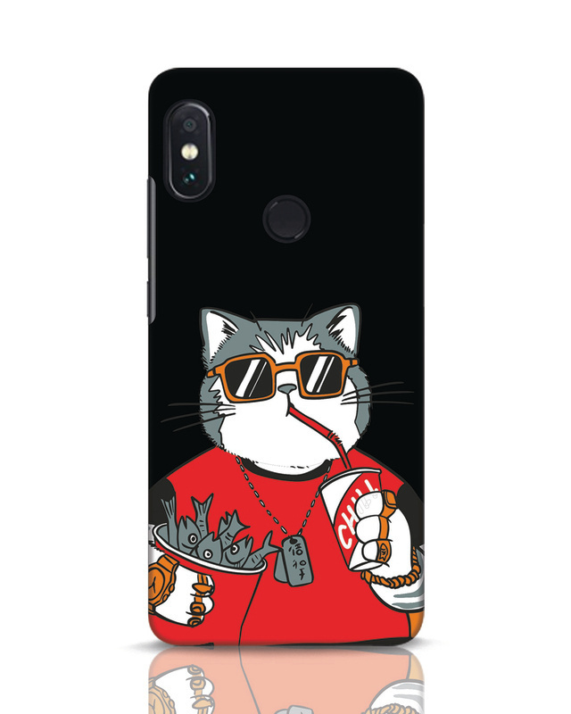 Shop Chilling Cat Designer Hard Cover for Xiaomi Redmi Note 5 Pro-Front
