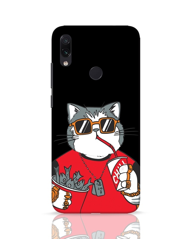 Shop Chilling Cat Designer Hard Cover for Xiaomi Redmi Note 7 Pro-Front