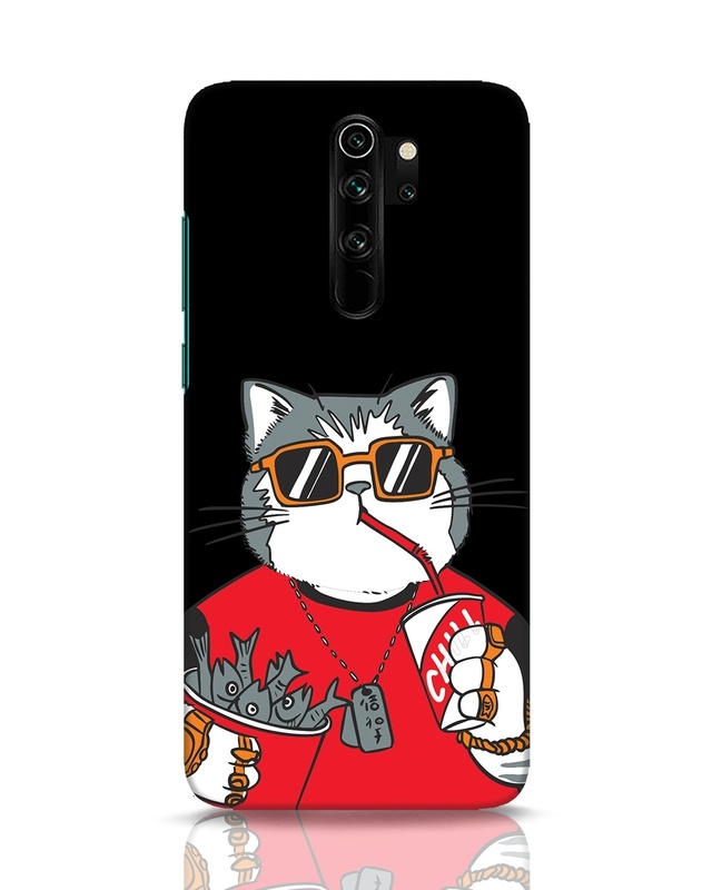 Shop Chilling Cat Designer Hard Cover for Xiaomi Redmi Note 8 Pro-Front