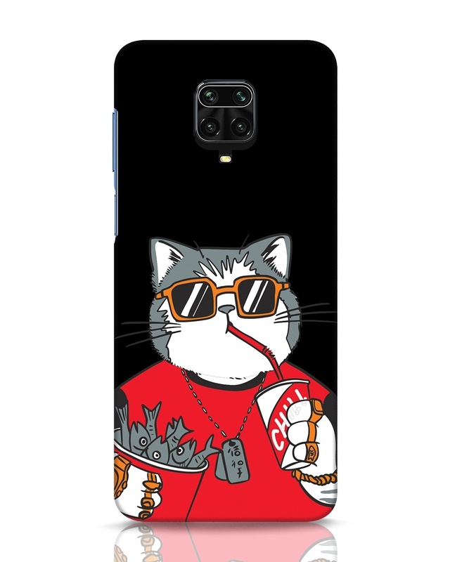 Shop Chilling Cat Designer Hard Cover for Xiaomi Redmi Note 9 Pro Max-Front