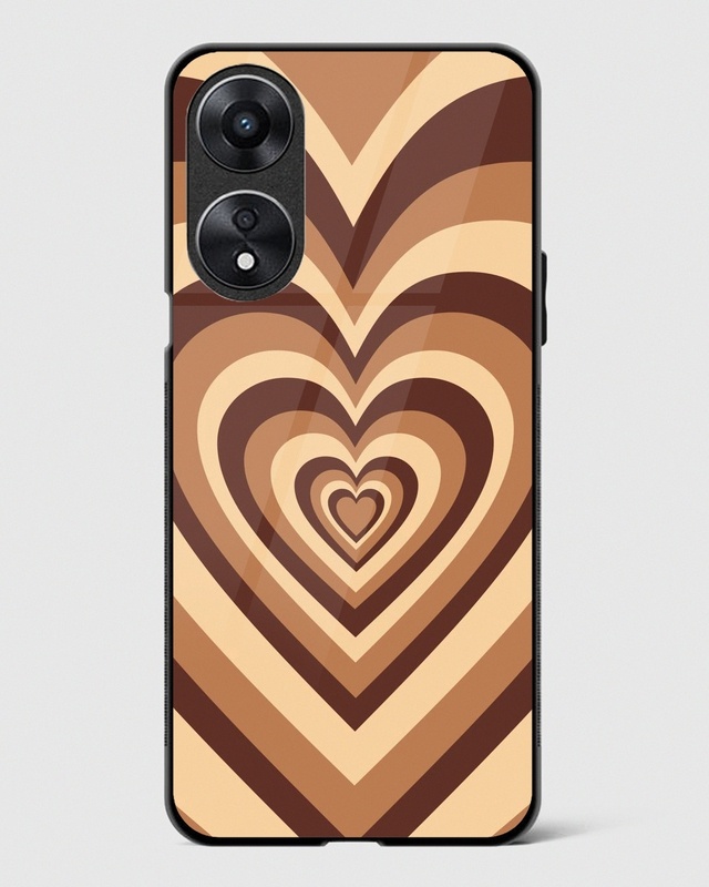 Shop Choco Heart Premium Glass Case for Oppo A78 5G-Front