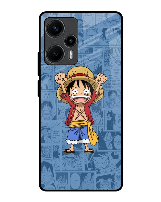 Shop Chubby Anime Premium Glass Case for Poco F5 5G (Shock Proof, Scratch Resistant)-Front