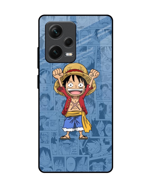 Shop Chubby Anime Premium Glass Case for Redmi Note 12 Pro 5G (Shock Proof, Scratch Resistant)-Front