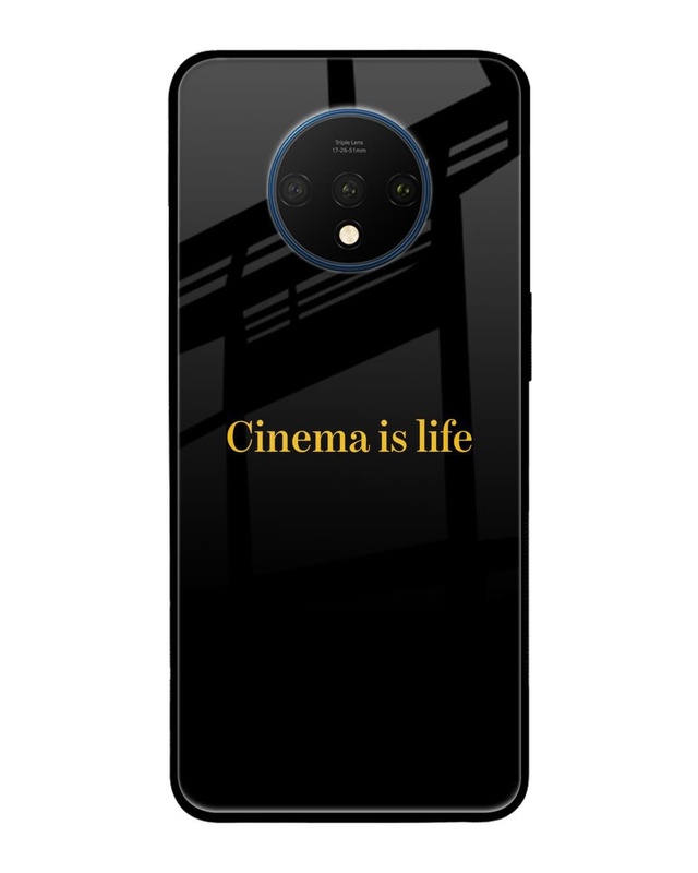 Shop Cinema Is Life Premium Glass Case for OnePlus 7T(Shock Proof, Scratch Resistant)-Front