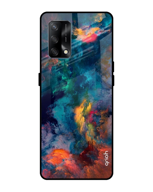 Shop Cloudburst Printed Premium Glass Cover for Oppo F19s (Shockproof, Light Weight)-Front