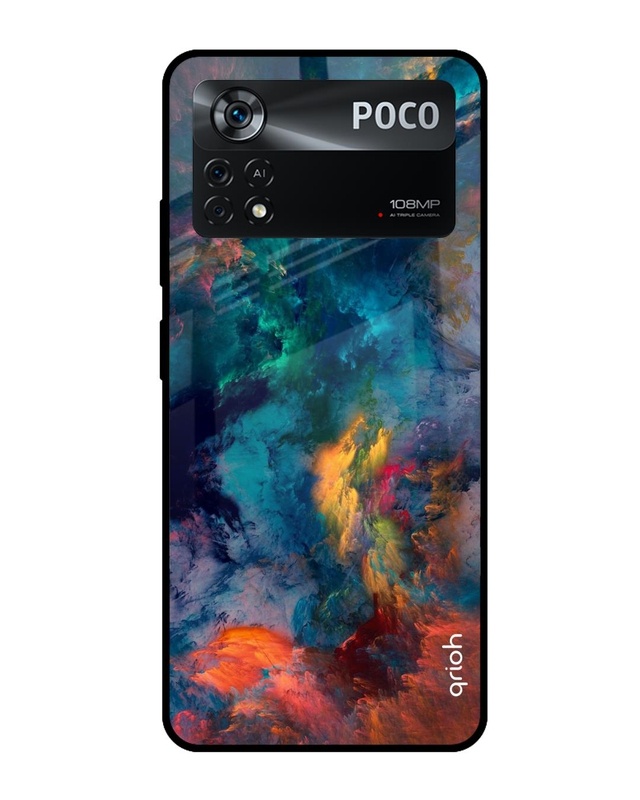 Shop Cloudburst Printed Premium Glass Cover for Poco X4 Pro 5G (Shockproof, Light Weight)-Front