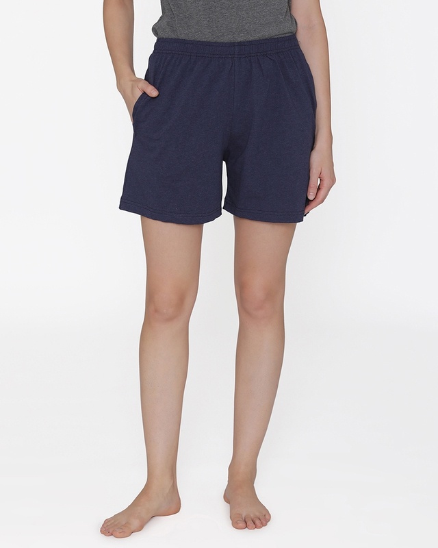Shop Clovia Women's Cotton Rich Boxer Shorts-Front