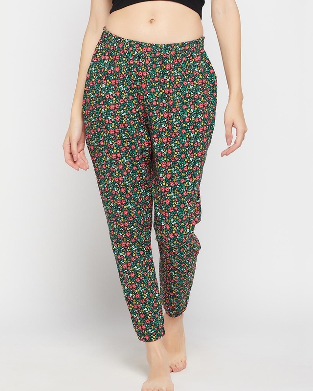 Shop Women's Multicolor Floral Printed Pyjamas-Front