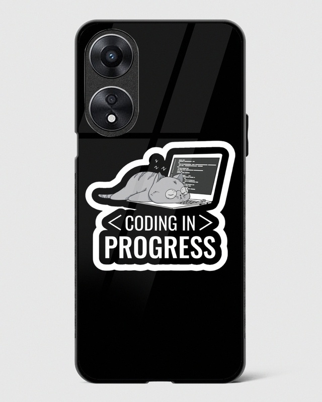 Shop Coding In Progress Premium Glass Case for Oppo A78 5G-Front