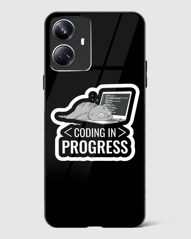 Shop Coding In Progress Premium Glass Case for Realme 10 Pro Plus 5G-Front