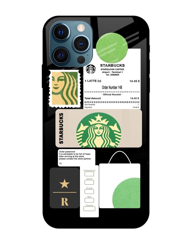 Shop Coffee Latte Premium Glass Case for Apple iPhone 12 Pro (Shock Proof, Scratch Resistant)-Front