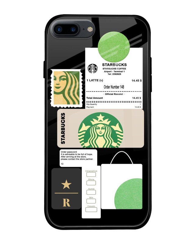 Shop Coffee Latte Premium Glass Case for Apple iPhone 7 Plus (Shock Proof, Scratch Resistant)-Front