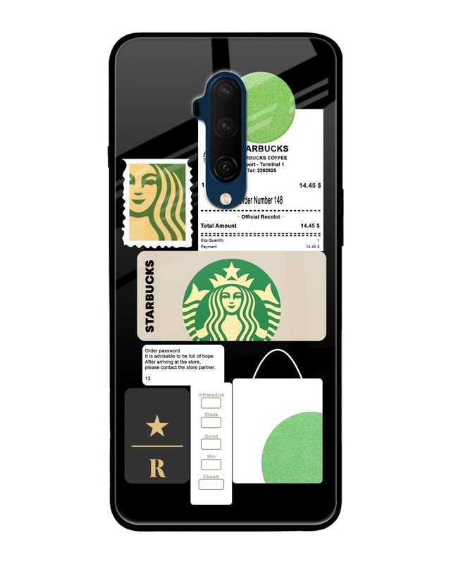 Shop Coffee Latte Premium Glass Case for OnePlus 7T Pro (Shock Proof, Scratch Resistant)-Front
