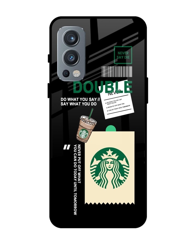 Shop Coffee Lovers Premium Glass Case for OnePlus Nord 2 5G (Shock Proof, Scratch Resistant)-Front