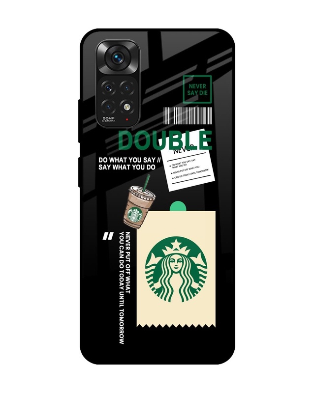 Shop Coffee Lovers Premium Glass Case for Redmi Note 11 (Shock Proof, Scratch Resistant)-Front