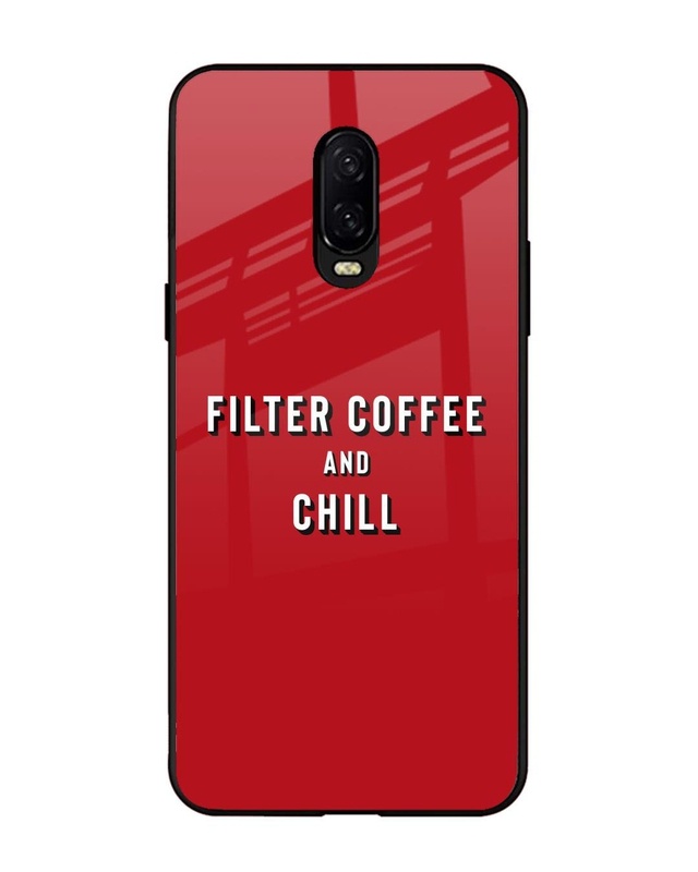 Shop Coffee Time Premium Glass Case for OnePlus 6T(Shock Proof, Scratch Resistant)-Front
