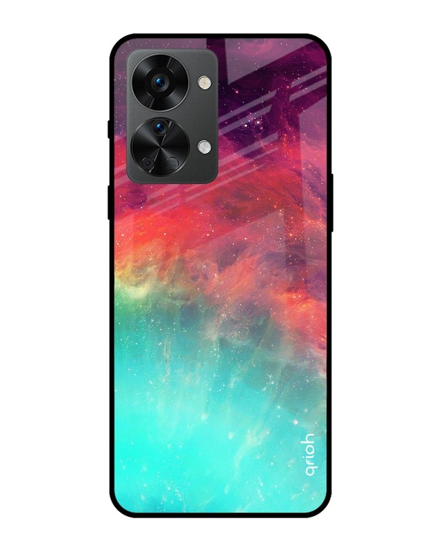 Shop Colorful Aura Printed Premium Glass Cover for OnePlus Nord 2T 5G (Shockproof, Light Weight)-Front
