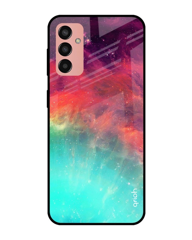 Shop Colorful Aura Printed Premium Glass Cover for Samsung Galaxy F13 (Shockproof, Light Weight)-Front