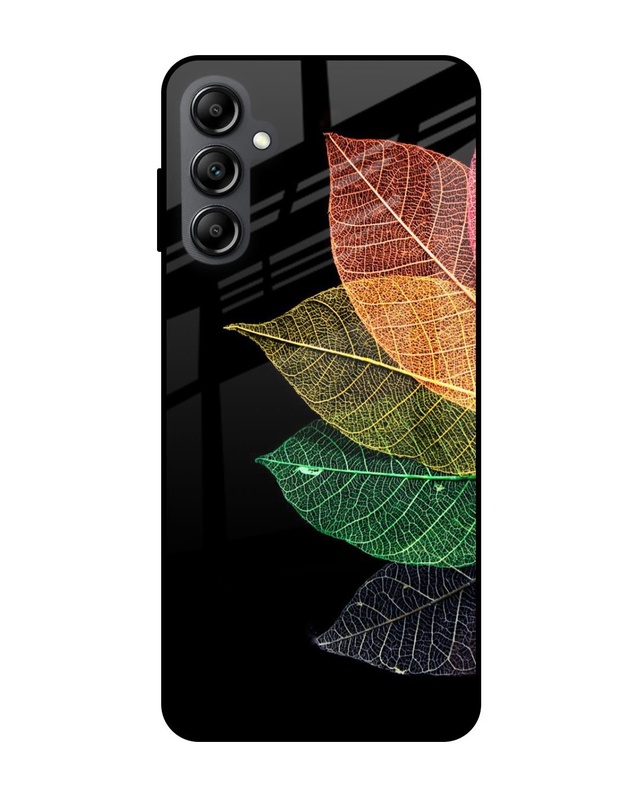 Shop Colorful Leaves Premium Glass Case for Samsung Galaxy A14 5G (Shock Proof, Scratch Resistant)-Front