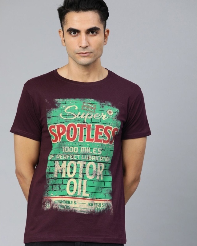 Shop Conditions Apply Maroon Graphic T-Shirt-Front