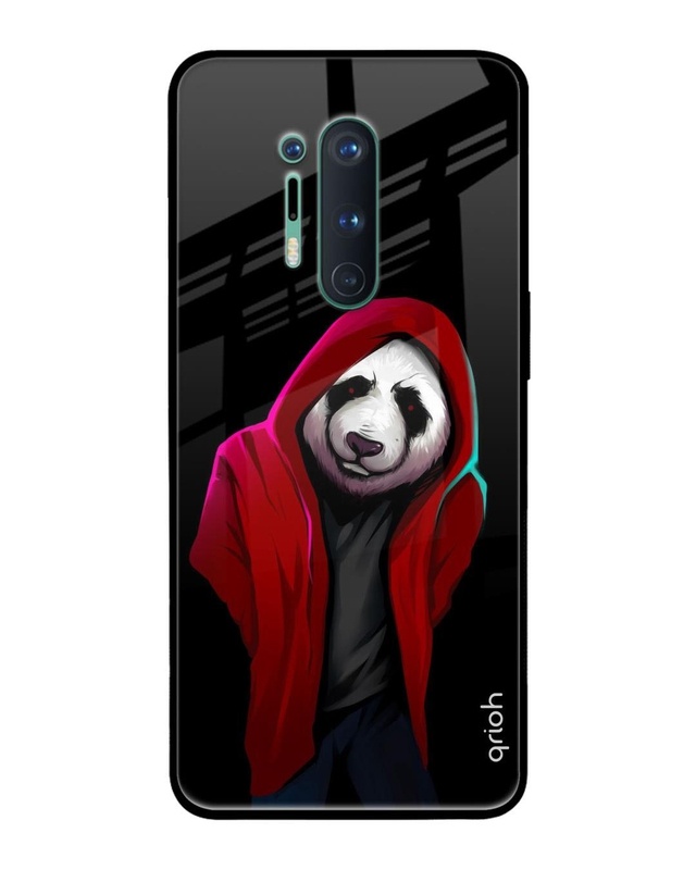 Shop Cool Panda Premium Glass Case for OnePlus 8 Pro (Shock Proof, Scratch Resistant)-Front