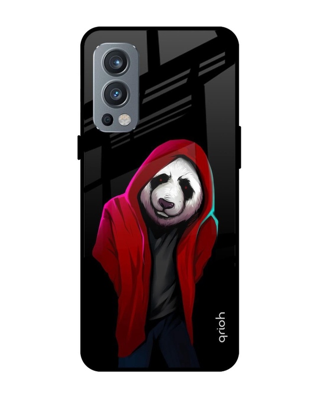 Shop Cool Panda Premium Glass Case for OnePlus Nord 2 (Shock Proof, Scratch Resistant)-Front