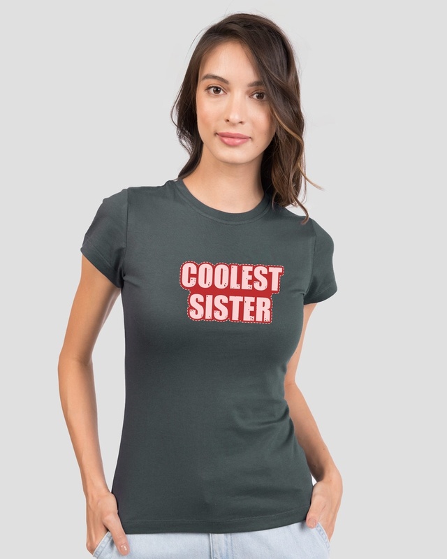 Shop Coolest Sister Half Sleeve T-Shirt-Front