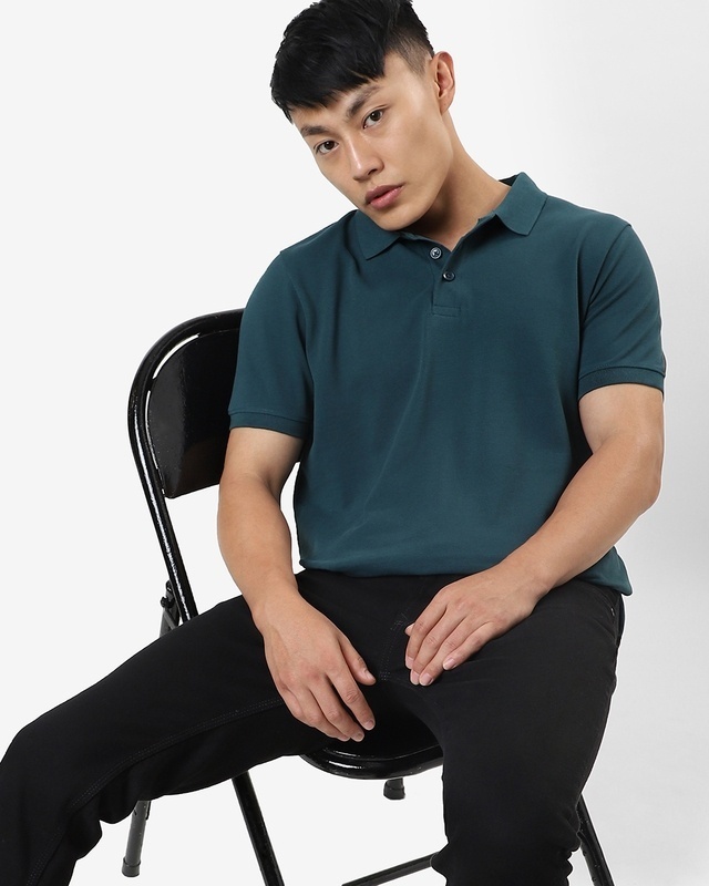Shop Croc Green Classic Polo-Front