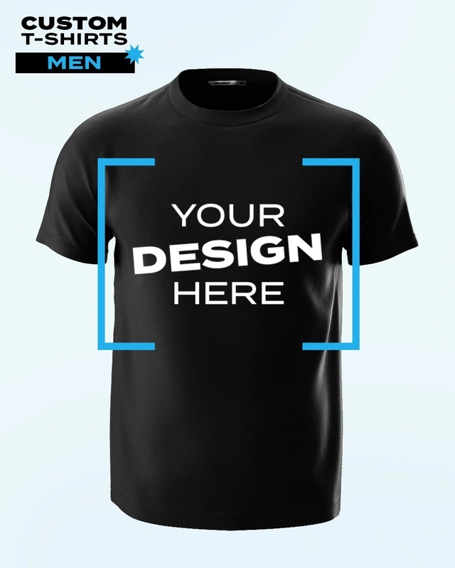 Shop Customizable Men's Black Round Neck T-Shirt-Front