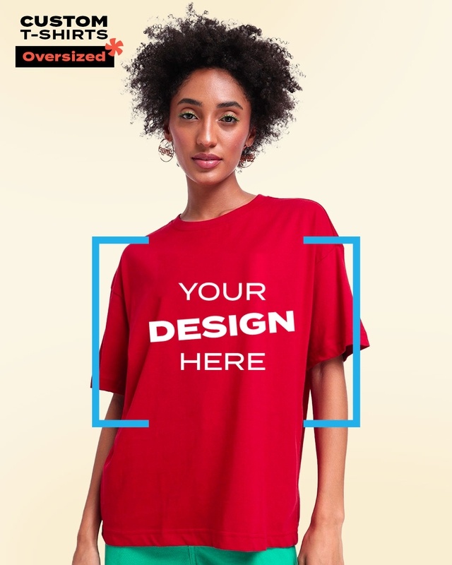 Shop Women's Red Customizable Oversized T-shirt-Front