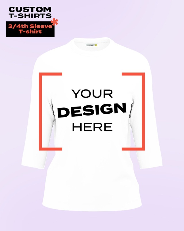 Shop Customizable Women's White 3/4th Sleeves Tshirt-Front