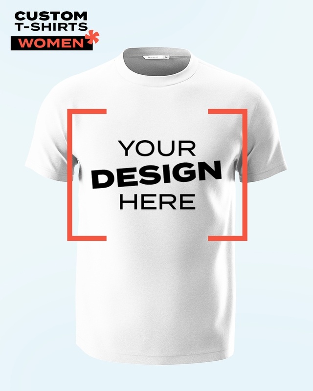 Shop Customizable Women White Round Neck T-Shirt-Front