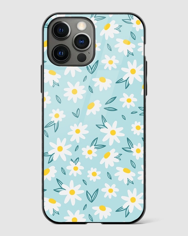 Shop Daisy Art Floral Premium Glass Case for Apple iPhone 14 Pro Max-Front