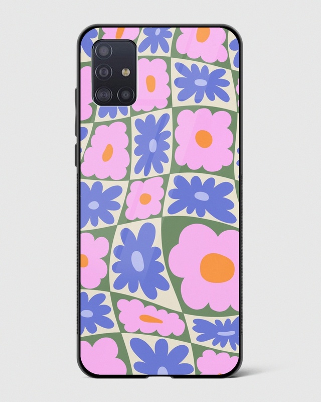Daisy Swirl Floral Premium Glass Case for Samsung Galaxy A51