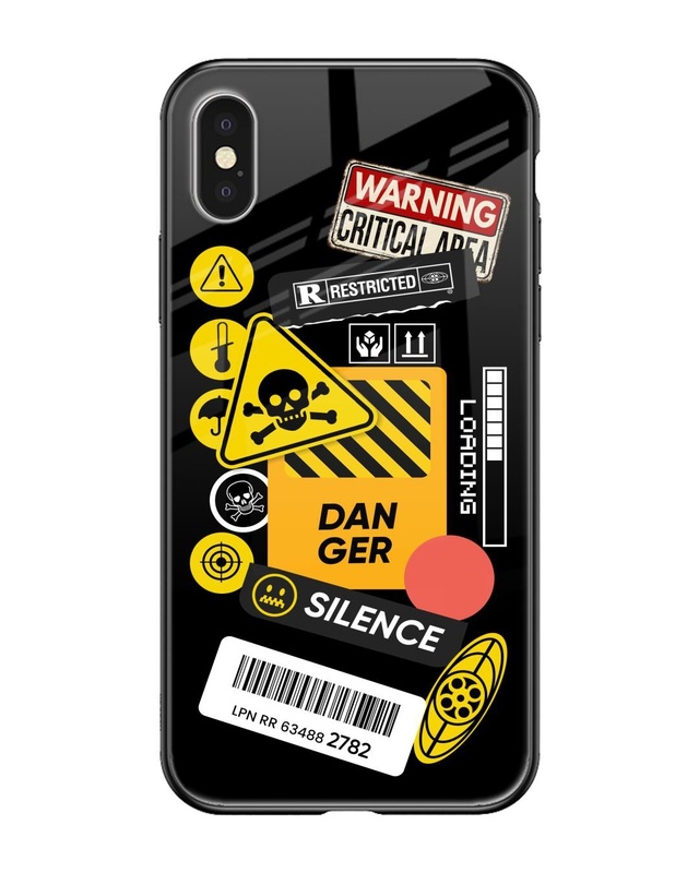 Shop Danger Signs Premium Glass Case for Apple iPhone XS Max (Shock Proof, Scratch Resistant)-Front