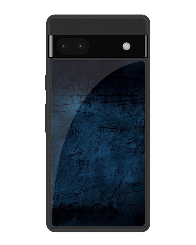 Shop Dark Blue Grunge Premium Glass Case for Google Pixel 6a (Shock Proof, Scratch Resistant)-Front