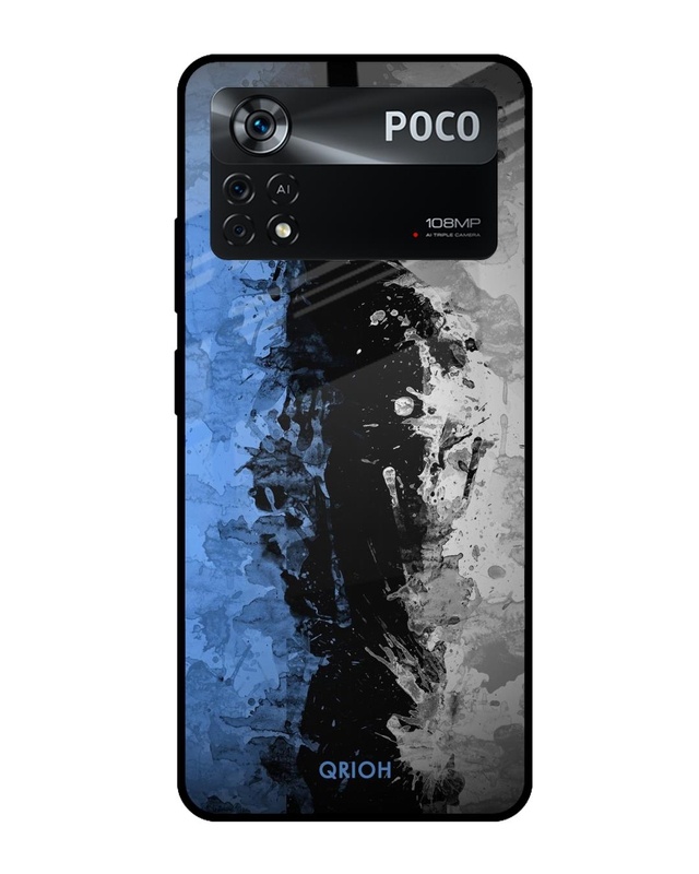 Shop Dark Grunge Printed Premium Glass Cover for Poco X4 Pro 5G (Shock Proof, Scratch Resistant)-Front
