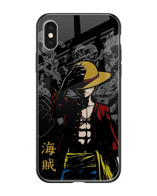 Shop Dark Luffy Premium Glass Case for Apple iPhone XS (Shock Proof,Scratch Resistant)-Front