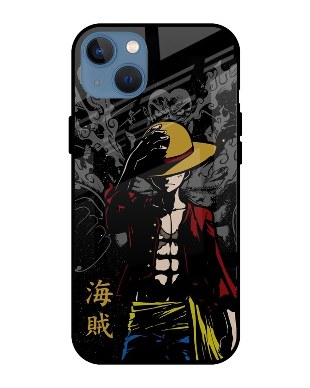 Shop Dark Luffy Premium Glass Case for iPhone 13 mini (Shock Proof, Scratch Resistant)-Front
