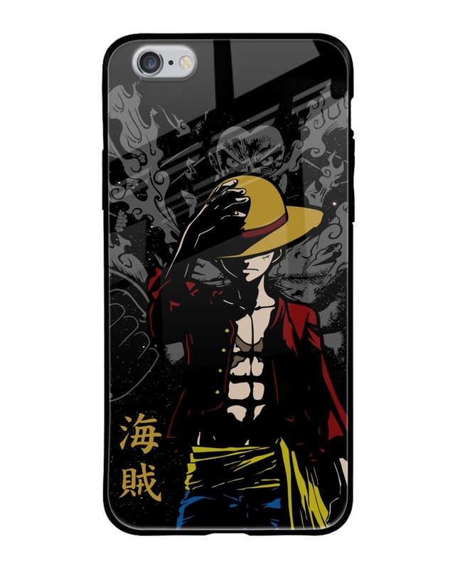 Shop Dark Luffy Premium Glass Case for iPhone 6 (Shock Proof, Scratch Resistant)-Front