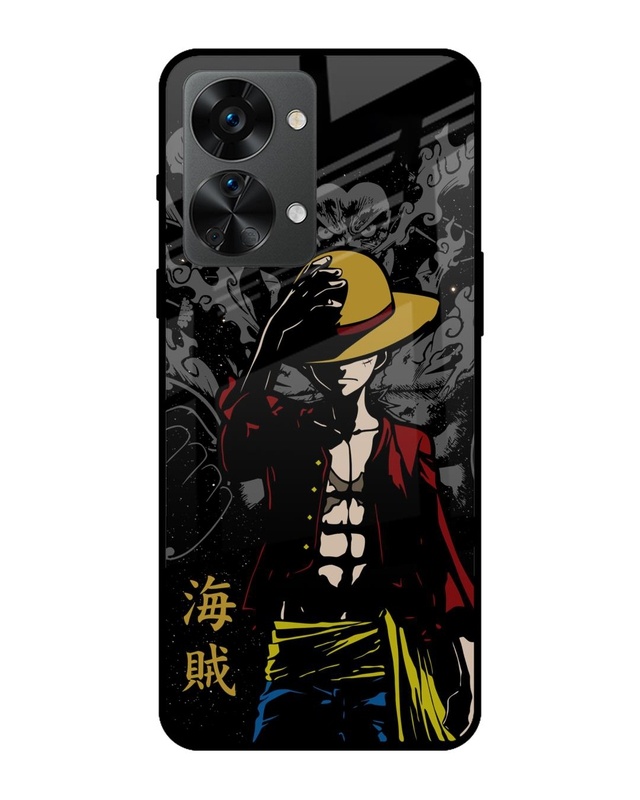 Shop Dark Luffy Premium Glass Case for OnePlus Nord 2T 5G (Shock Proof,Scratch Resistant)-Front