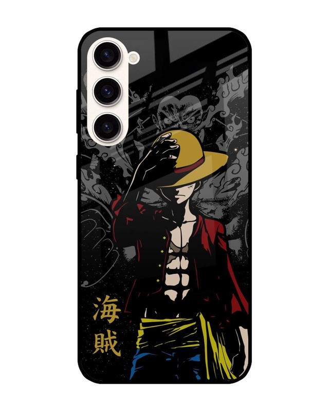 Shop Dark Luffy Premium Glass Case for Samsung Galaxy S23 Plus 5G (Shock Proof, Scratch Resistant)-Front