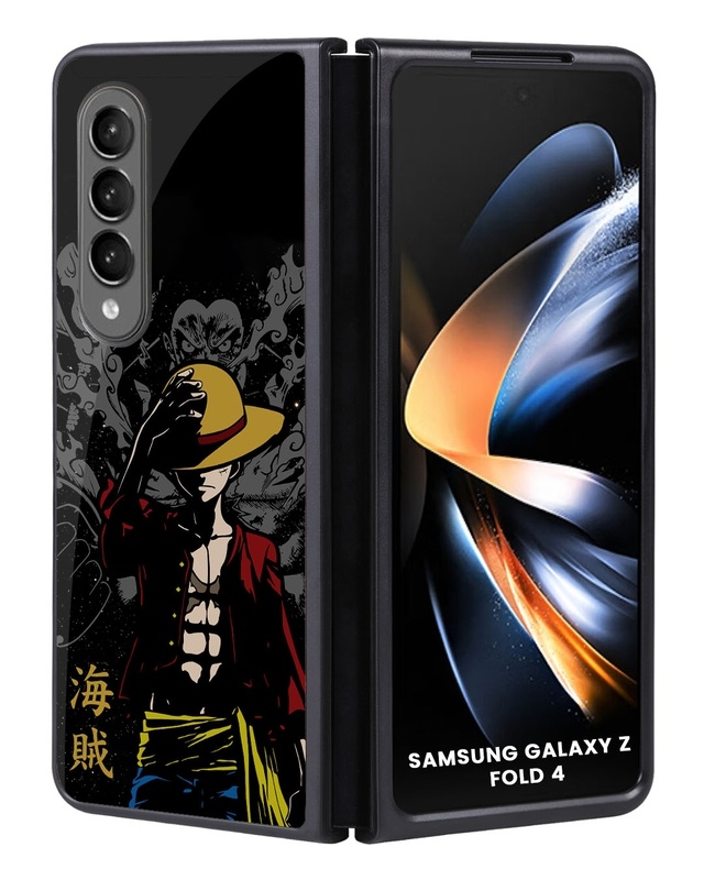 Shop Dark Luffy Premium Glass Case for Samsung Galaxy Z Fold4 5G (Shock Proof, Scratch Resistant)-Front