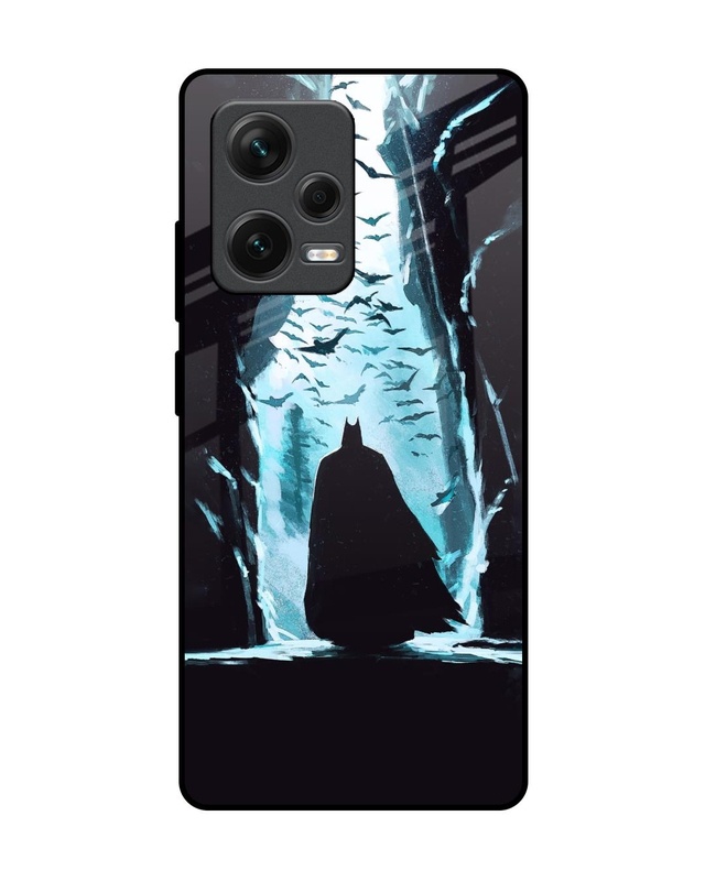 Shop Dark Man In Cave Premium Glass Case for Redmi Note 12 Pro 5G (Shock Proof, Scratch Resistant)-Front