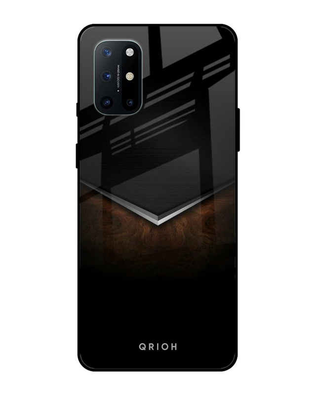 Shop Dark Walnut Premium Glass Case for OnePlus 8T (Shock Proof, Scratch Resistant)-Front