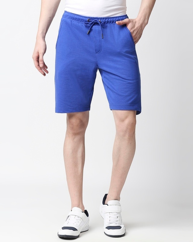 Shop Men's Dazzling Blue Casual Shorts-Front