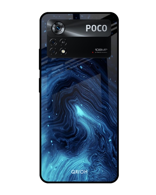 Shop Dazzling Ocean Gradient Premium Glass Cover for Poco X4 Pro 5G (Shock Proof Scratch Resistant)-Front