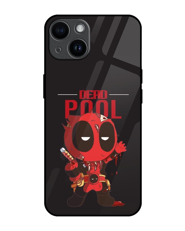 Shop Deadpool Premium Glass Cover for Apple iPhone 14-Front